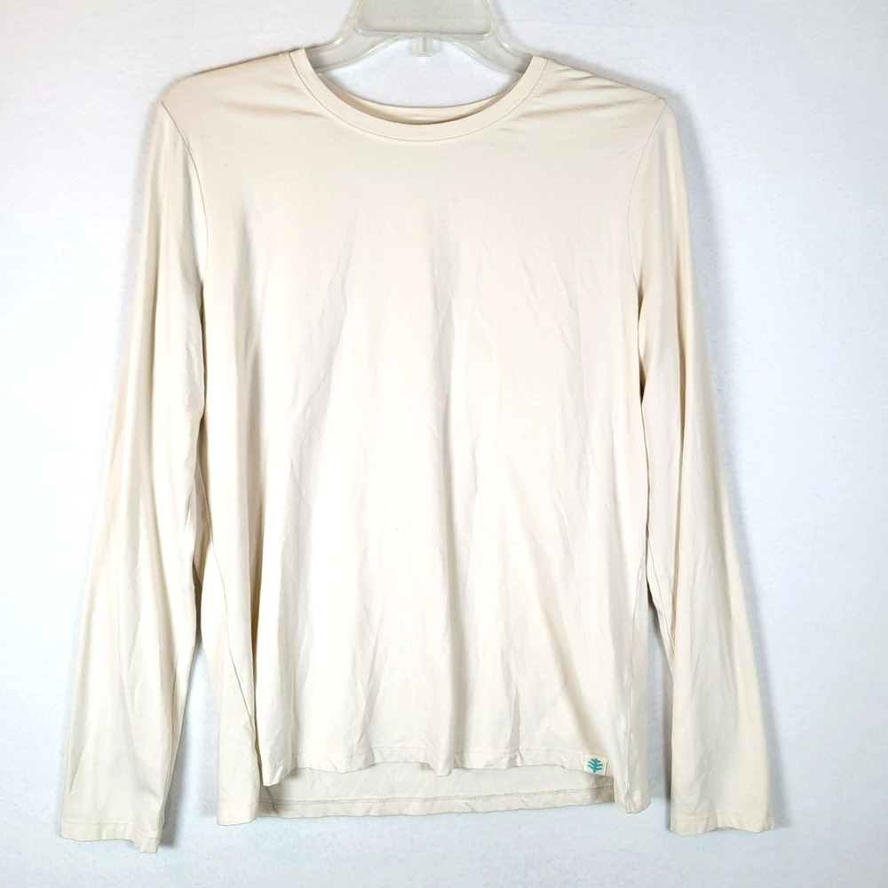 Coolibar Women Morada Everyday UPF 50+ Long Sleeve T-Shirt Size Large Ivory